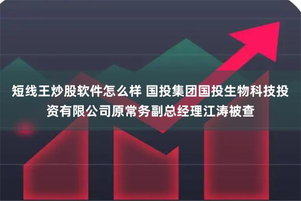 短线王炒股软件怎么样 国投集团国投生物科技投资有限公司原常务副总经理江涛被查