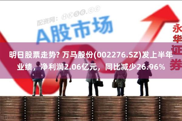 明日股票走势? 万马股份(002276.SZ)发上半年业绩，净利润2.06亿元，同比减少26.96%
