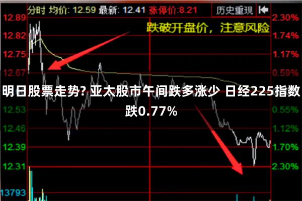 明日股票走势? 亚太股市午间跌多涨少 日经225指数跌0.77%