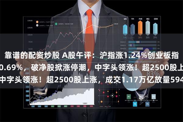 靠谱的配资炒股 A股午评：沪指涨1.24%创业板指跌0.36%，北证50涨0.69%，破净股掀涨停潮，中字头领涨！超2500股上涨，成交1.17万亿放量594亿